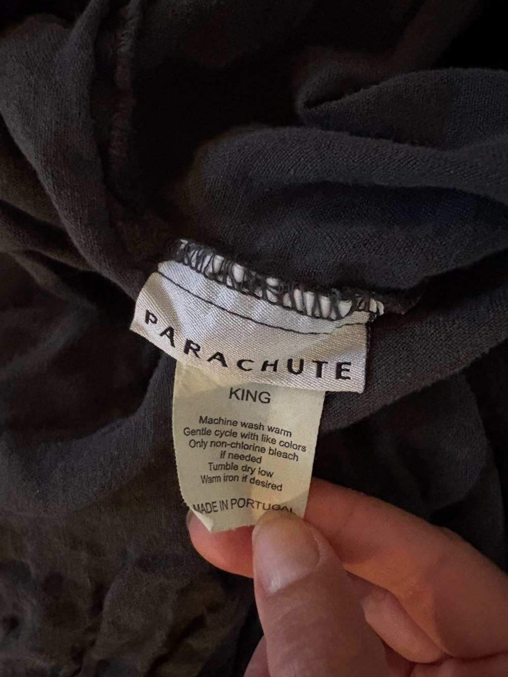 Parachute Coal Linen Fitted Sheet King - Picture 3 of 4